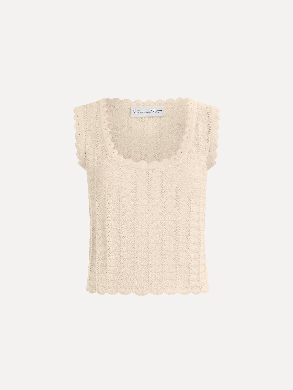Oscar de la Renta Pointelle Weave Tank