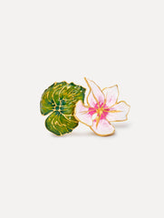 Oscar de la Renta Enamel Cyclamen Cuff Bracelet