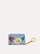 Oscar de la Renta Poppy-Printed Zip Card Case