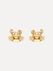 Oscar de la Renta Crystal Crab Earrings