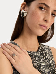 Oscar de la Renta Heart Clip-On Earrings