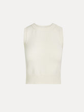 Oscar de la Renta Porcelain Flower Guipure Insert Tank