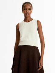 Oscar de la Renta Porcelain Flower Guipure Insert Tank