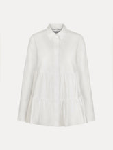 Oscar de la Renta Tiered Cotton Poplin Blouse