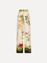 Oscar de la Renta Dominican Mixed-Floral Wide Leg Pant