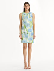 Oscar de la Renta Allium Cotton Poplin Sleeveless Shift Dress