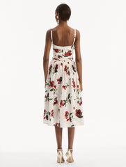 Oscar de la Renta Hibiscus Cotton Poplin Dress