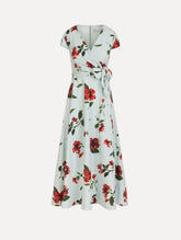 Oscar de la Renta Hibiscus Cotton Poplin Wrap Dress