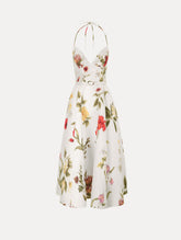 Oscar de la Renta Chiné Dominican Mixed-Floral Faille Cocktail Dress