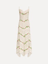 Oscar de la Renta Chiné Hibiscus Striped Cotton Poplin Dress