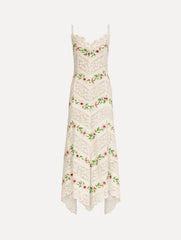 Oscar de la Renta Chiné Hibiscus Striped Cotton Poplin Dress
