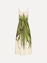 Oscar de la Renta Palm Leaves Cotton Poplin Dress