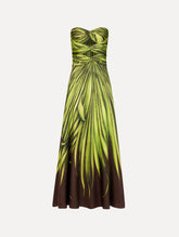 Oscar de la Renta Palm Leaves Silk Twill Cocktail Dress