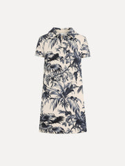 Oscar de la Renta Chiné Palm Leaves Shift Dress