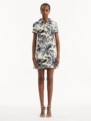 Oscar de la Renta Chiné Palm Leaves Shift Dress