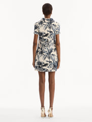 Oscar de la Renta Chiné Palm Leaves Shift Dress