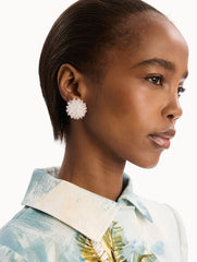 Oscar de la Renta Beaded Cluster Earrings