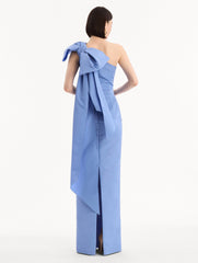 Oscar de la Renta Bow-Detail Faille Column Gown