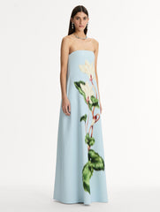 Oscar de la Renta Chiné Cyclamen Strapless Gown