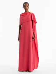 Oscar de la Renta Hibiscus Brooch Georgette Caftan