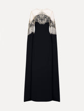 Oscar de la Renta Porcelain Flower Lattice Fringe Caftan