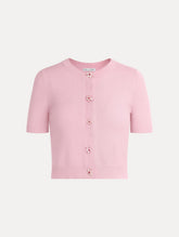 Oscar de la Renta Floral Button Cropped Cardigan