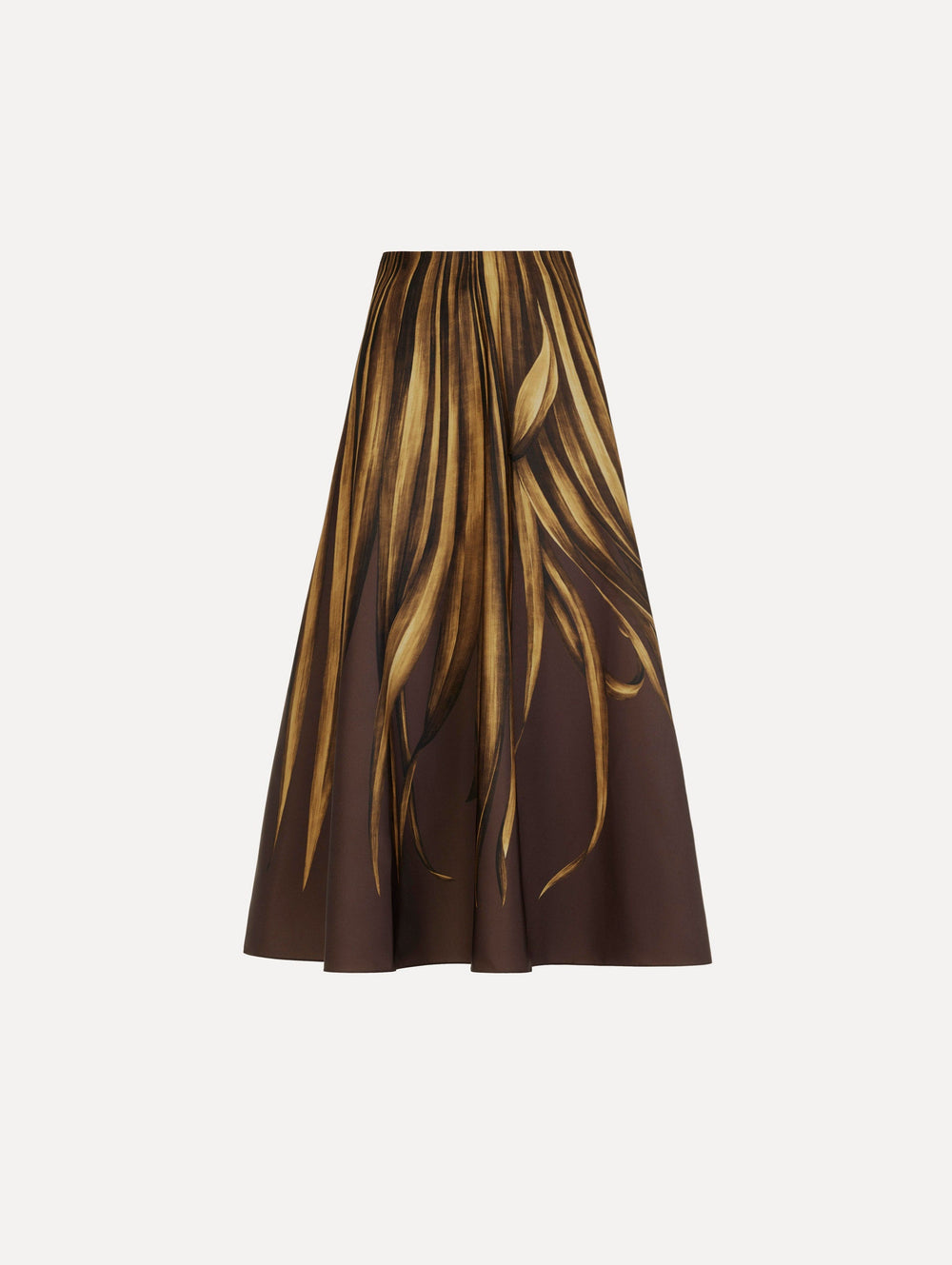 Oscar de la Renta Palm Leaves Faille Skirt