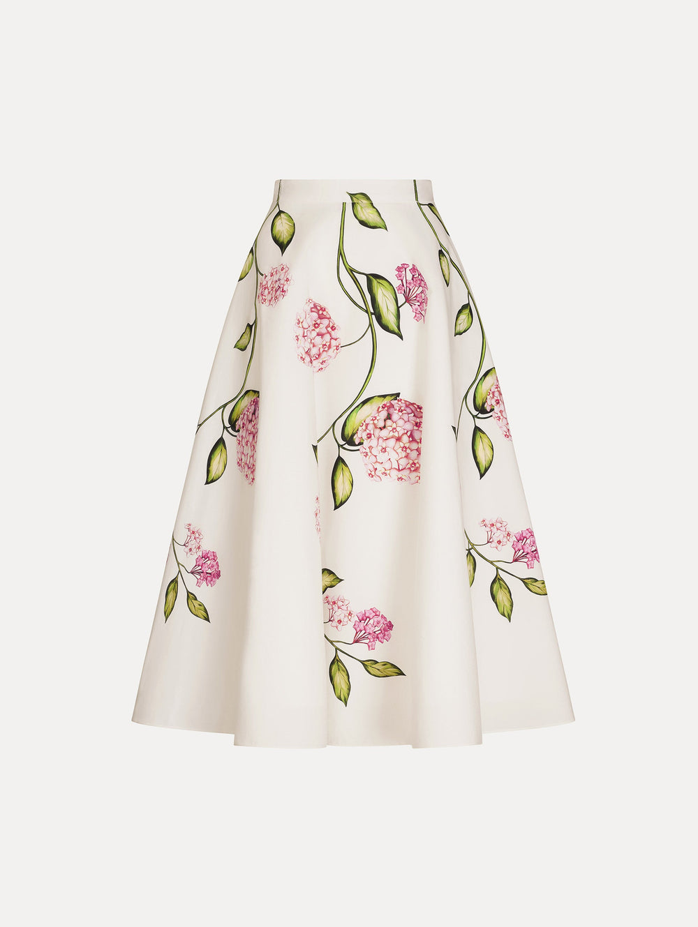 Oscar de la Renta Porcelain Flower Cotton Poplin Skirt