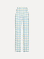 Oscar de la Renta Gingham Wool-Blend Pant