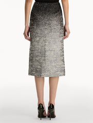 Oscar de la Renta Ombré Lurex Bouclé Jacquard Skirt