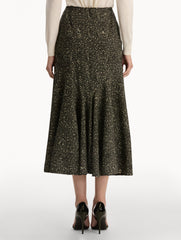 Oscar de la Renta Chevron Wool Skirt
