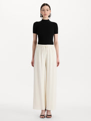 Oscar de la Renta Silk Georgette Drawstring Pant