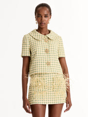 Oscar de la Renta Checked Tweed Jacket
