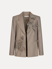 Oscar de la Renta Bouquet Embroidered Jacket