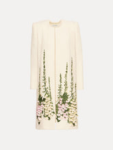 Oscar de la Renta Foxglove Embroidered Tweed Jacket