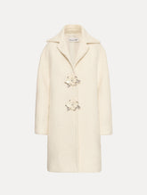 Oscar de la Renta Floral Button Bouclé Tweed Coat