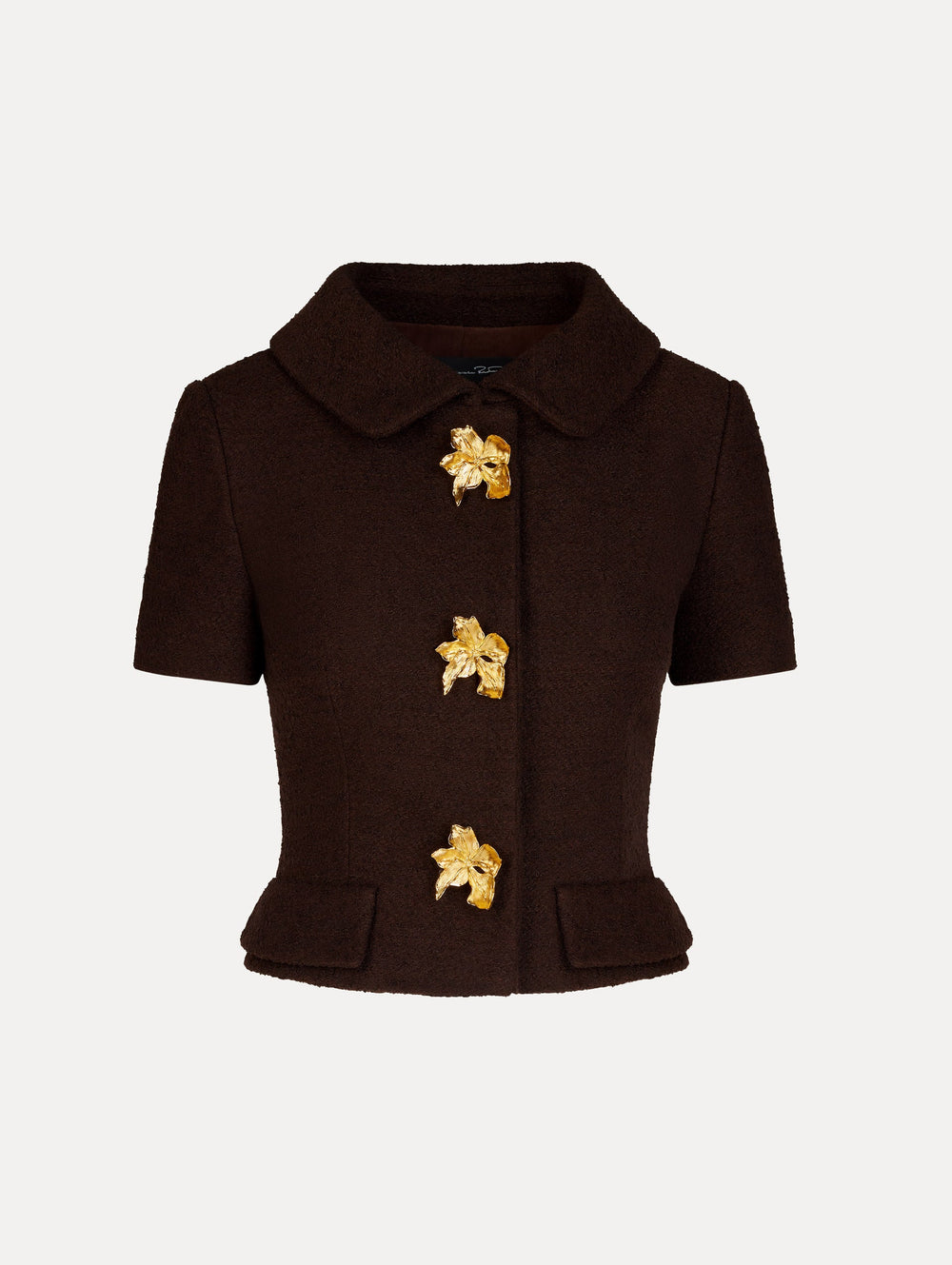 Oscar de la Renta Cyclamen Button Tweed Jacket