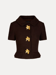 Oscar de la Renta Cyclamen Button Tweed Jacket