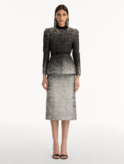 Oscar de la Renta Ombré Lurex Bouclé Jacquard Jacket