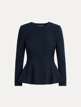 Oscar de la Renta Peplum Wool-Blend Jacket