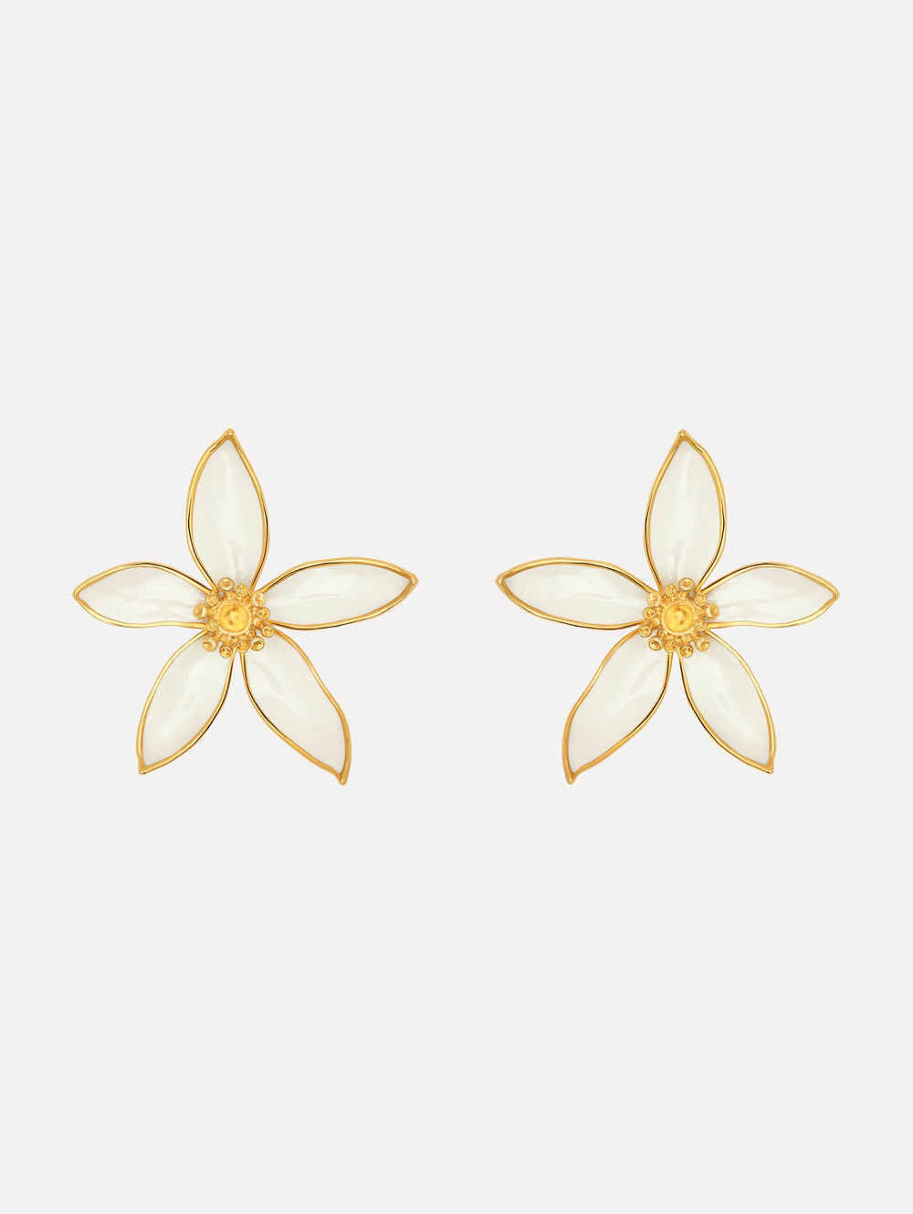 Oscar de la Renta Orange Blossom Clip-On Earrings