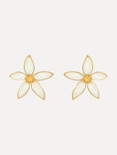 Oscar de la Renta Orange Blossom Clip-On Earrings
