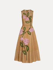 Oscar de la Renta Porcelain Flower Lattice Dress