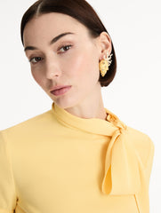 Oscar de la Renta Enamel Seashell and Coral Earrings