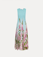 Oscar de la Renta Degradé Foxglove Chiffon Inset Dress