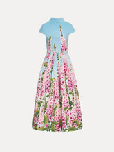 Oscar de la Renta Degradé Foxglove Cotton Poplin Dress