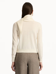 Oscar de la Renta Virgin Wool Pullover with Scarf