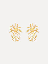 Oscar de la Renta Openwork Pineapple Clip-On Earrings