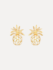 Oscar de la Renta Openwork Pineapple Clip-On Earrings