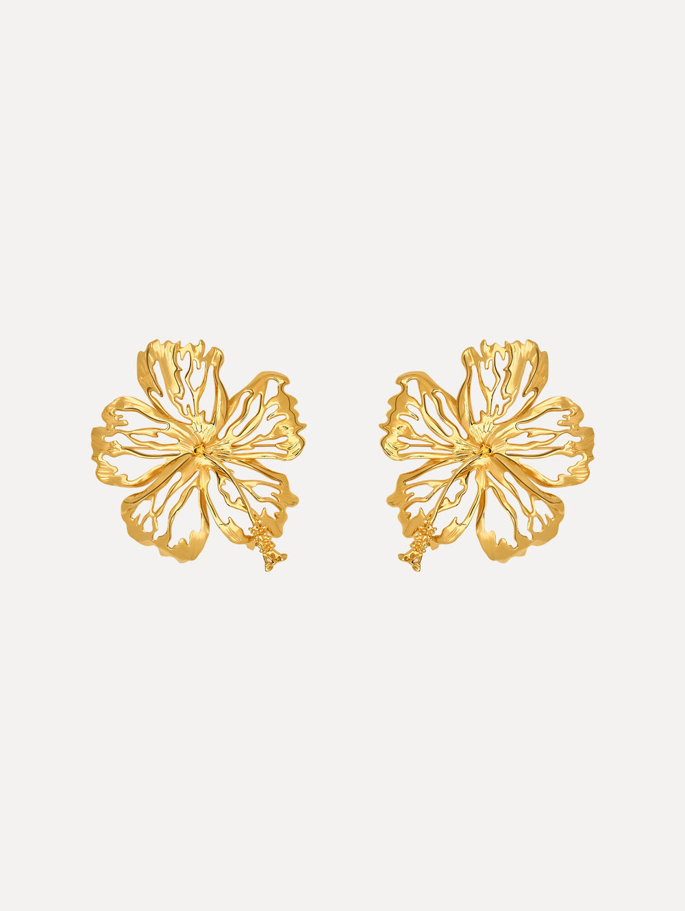 Oscar de la Renta Openwork Hibiscus Earrings